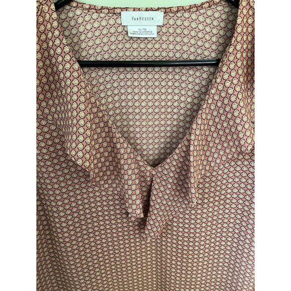 Van Heusen Women's Long Sleeve Top Blouse Pink with Pattern Size XL - Picture 3 of 6